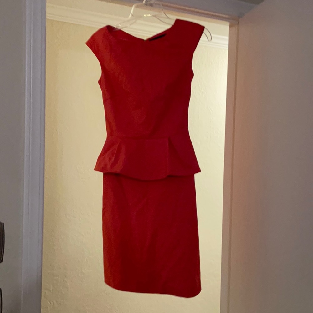 Size 2 French Connection Coral Pink peplum dress